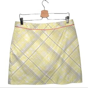 Greg Norman | Yellow and Gray Plaid Golf Skort Skirt